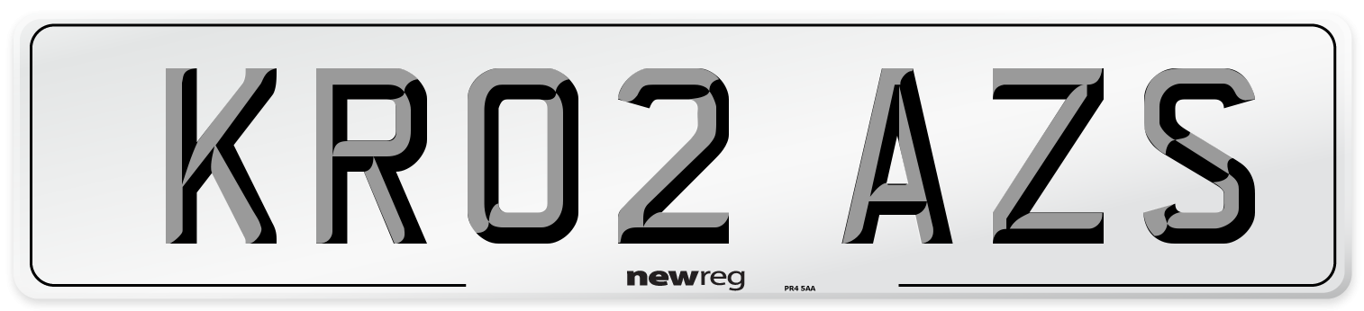 KR02 AZS Number Plate from New Reg